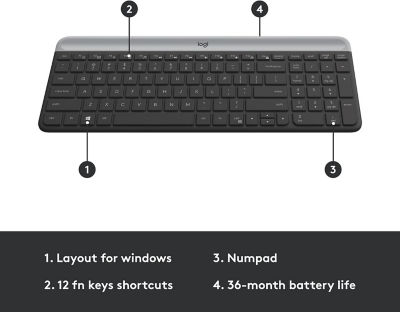 LOGITECH MK470 Wireless Slim Combo - Graphite 4