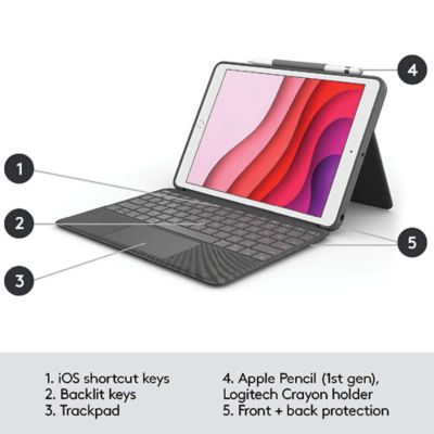 LOGITECH Combo Touch for iPad (7th - 9th generation) - GRAPHITE 7
