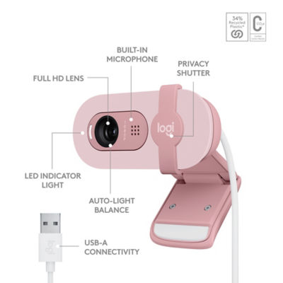 Logitech BRIO 100 Full HD Webcam - ROSE 6