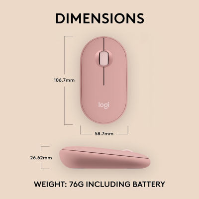 LOGITECH Pebble Mouse 2 M350s - Tonal Rose 3
