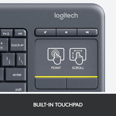 LOGITECH K400 Plus HTPC Wireless Keyboard- Black 4