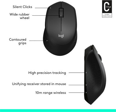 LOGITECH M331 SILENT Wireless Mouse - Black 5
