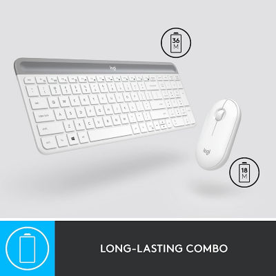 LOGITECH MK470 Wireless Slim Combo - Off White 2