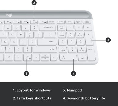 LOGITECH MK470 Wireless Slim Combo - Off White 3