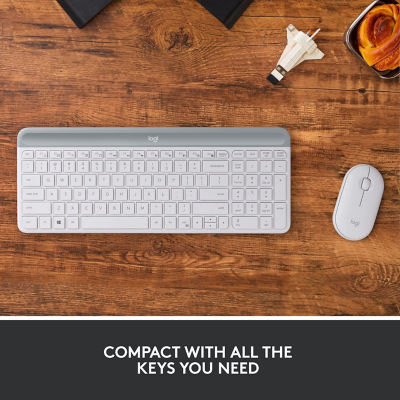 LOGITECH MK470 Wireless Slim Combo - Off White 6
