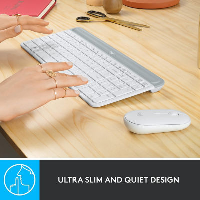 LOGITECH MK470 Wireless Slim Combo - Off White 7