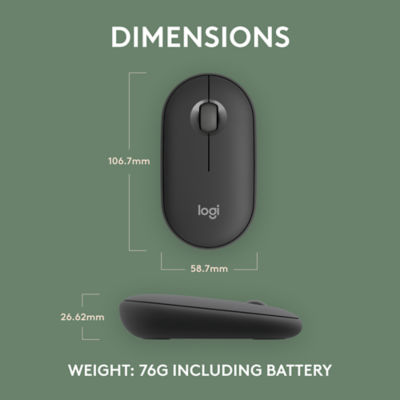 LOGITECH Pebble Mouse 2 M350s - Tonal Graphite 6