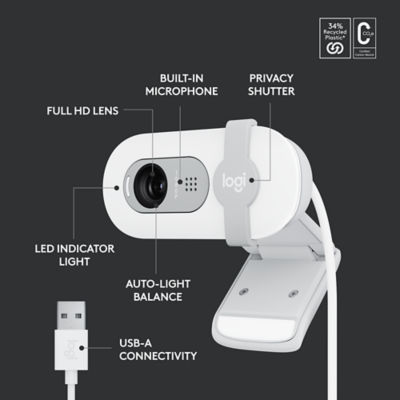 Logitech BRIO 100 Full HD Webcam - OFF WHITE 4