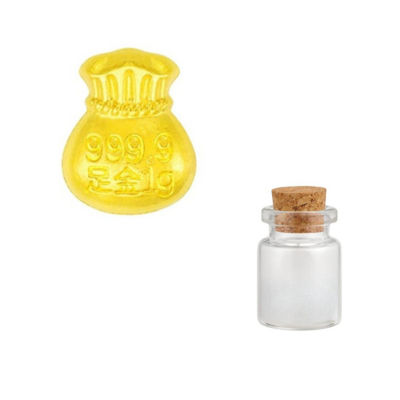 Goldheart [Bundle] 1x 999 Gold Fortune Bags Collectible + 1x Glass Bottle 1