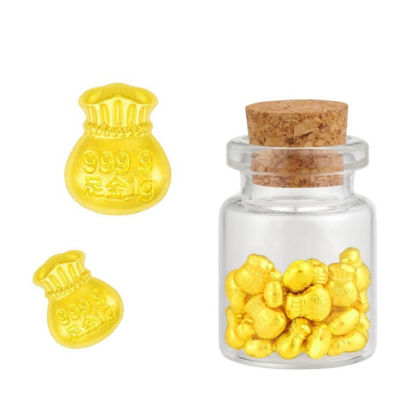 Goldheart [Bundle] 1x 999 Gold Fortune Bags Collectible + 1x Glass Bottle 2