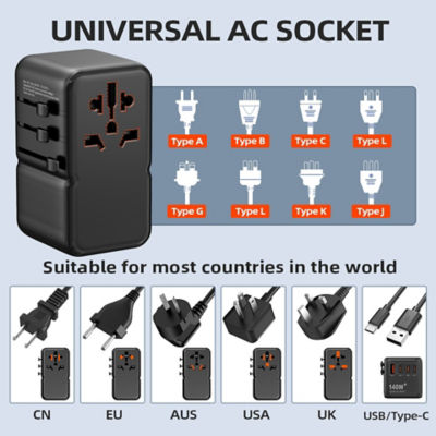  77digi 77digi 140W 1 USB 3 Type C GaN PD 3.1 All-in One Travel Adapter 5