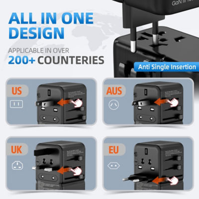  77digi 77digi 140W 1 USB 3 Type C GaN PD 3.1 All-in One Travel Adapter 6