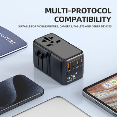  77digi 77digi 140W 1 USB 3 Type C GaN PD 3.1 All-in One Travel Adapter 7
