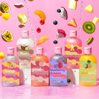  Bubble T Cosmetics [Bundle of 2] Bubble T Cosmetics Pineapple & Kiwi Smoothie Smoothie Bath & Shower Gel 500ml 3