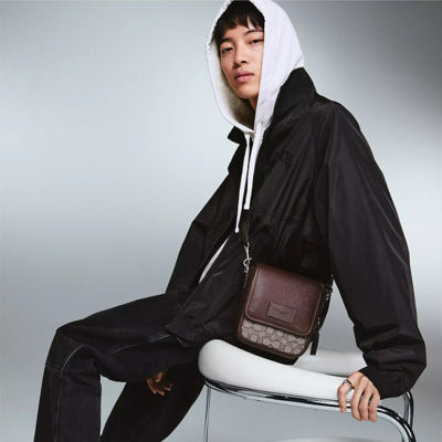 COACH Lucas Crossbody In Signature Jacquard Oak/Maple CO915 5