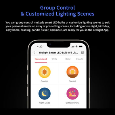 Yeelight [BUNDLE OF 4] Yeelight Smart LED Bulb W4 Multicolor 4