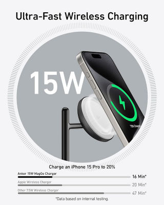 Buy Anker MagGo 15W Foldable 3-in-1 Wireless Charging Station