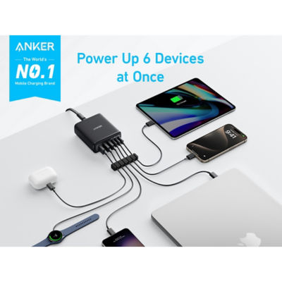 Anker Charger 112W 6 Ports USB C Charger SG 3 Pin USB Charger A2154 2