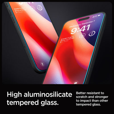 SPIGEN [Bundle of 2] Spigen iPhone 16 Pro Tempered Glass EZ Fit 3