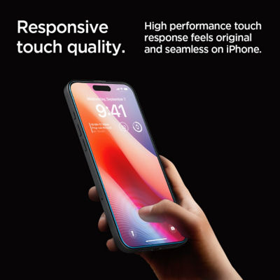 SPIGEN [Bundle of 2] Spigen iPhone 16 Pro Tempered Glass EZ Fit 6