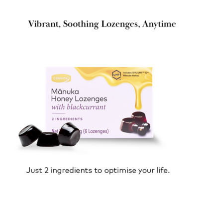 COMVITA [Bundle of 4] Manuka Honey Lozenges with Blackcurrant, 6s 8