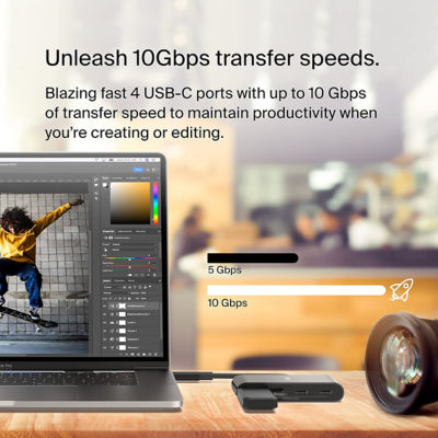 Belkin Usb-C 4-Port Hub W Power Pass-Thru 100W 3