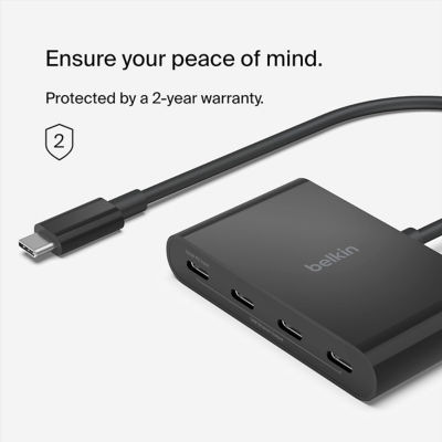 Belkin Usb-C 4-Port Hub W Power Pass-Thru 100W 7