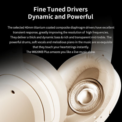 Edifier W820Nb Plus Active Noise Cancellation Hi Res Wireless Headphone Ivory 13