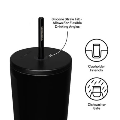 Corkcicle 24oz Cold Cup - Matte Black , Insulated Tumbler With Straw 2