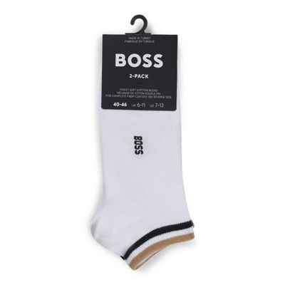 BOSS Two-pack of ankle-length socks with signature-stripe cuffs 3