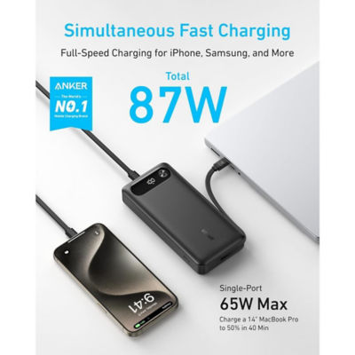 Buy Anker 20,000mAh 87W Built-in USB-C Cable Power Bank A1383