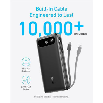 Anker Power Bank 20000mAh 87W Built-in USB-C Cable A1383 3