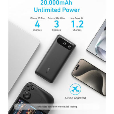 Anker Power Bank 20000mAh 87W Built-in USB-C Cable A1383 4