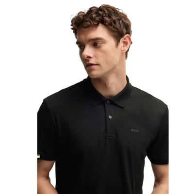 BOSS Rubberised-Logo Polo Shirt In Mercerised Cotton 3
