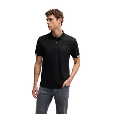 BOSS Rubberised-Logo Polo Shirt In Mercerised Cotton 4