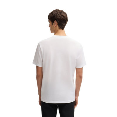 BOSS Bubble-Jacquard Structure T-shirt In A Cotton Blend 5