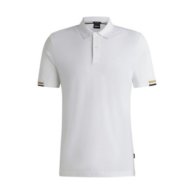 BOSS Rubberised-Logo Polo Shirt In Mercerised Cotton 1