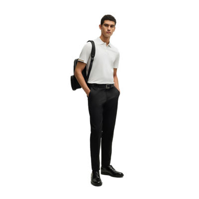 BOSS Rubberised-Logo Polo Shirt In Mercerised Cotton 2