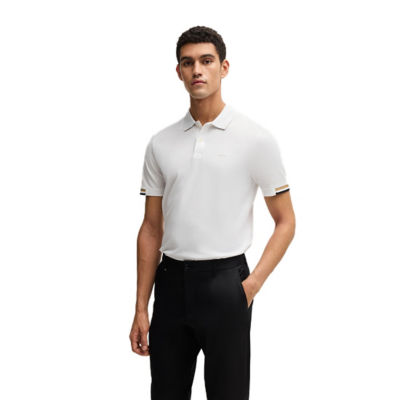 BOSS Rubberised-Logo Polo Shirt In Mercerised Cotton 4