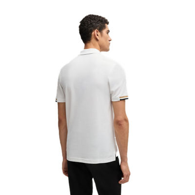 BOSS Rubberised-Logo Polo Shirt In Mercerised Cotton 5