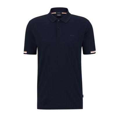 BOSS Rubberised-Logo Polo Shirt In Mercerised Cotton 1