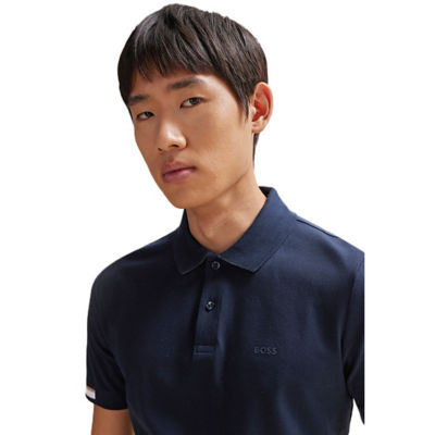 BOSS Rubberised-Logo Polo Shirt In Mercerised Cotton 3