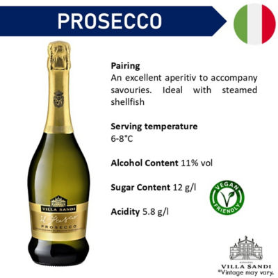 Villa Sandi IL Fresco Brut Prosecco 750ML Sparkling Wine 4