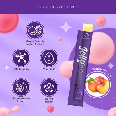 Kinohimitsu JellyBoost Glow Skin Beauty Dietary Supplement Jelly 15g x 15 Sachets - Anti-Blue Ray, UV Protection 4