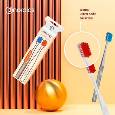 Nordics Adult Premium Toothbrush Silk 12000 Ultra Soft Filaments 2pcs 4