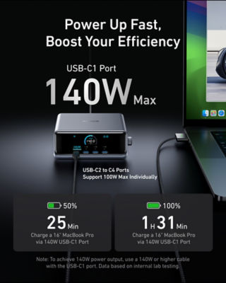 Anker Prime Charger, 250W 6-Port GaN Charging Station A2345 4
