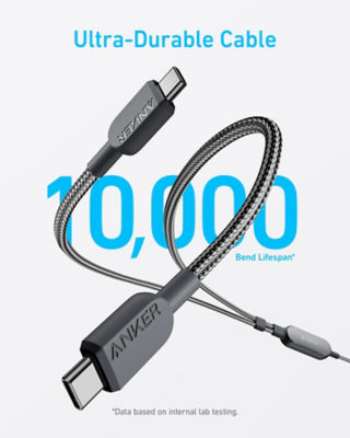 Anker 2-in-1 USB C to USB C 4ft/140W Braided Cable A8895 5