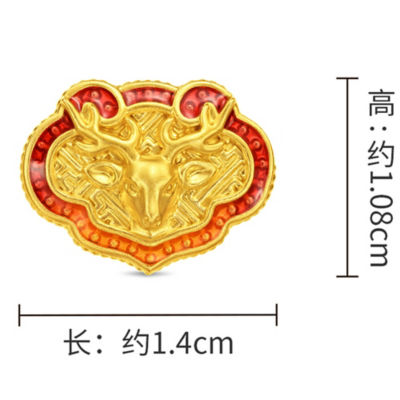 Chow Tai Fook 周大福故宫系列999足金吊坠 - 福禄永昌 (鎏彩) R35554 3