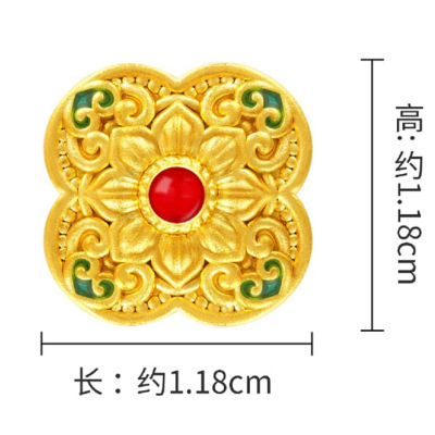 Chow Tai Fook 周大福故宫系列999足金吊坠 - 花开盛景 (鎏彩) R35652 3