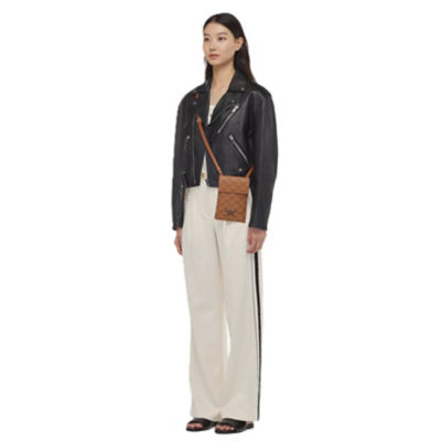 MCM Himmel Crossbody Pouch In Lauretos (Cognac) 4